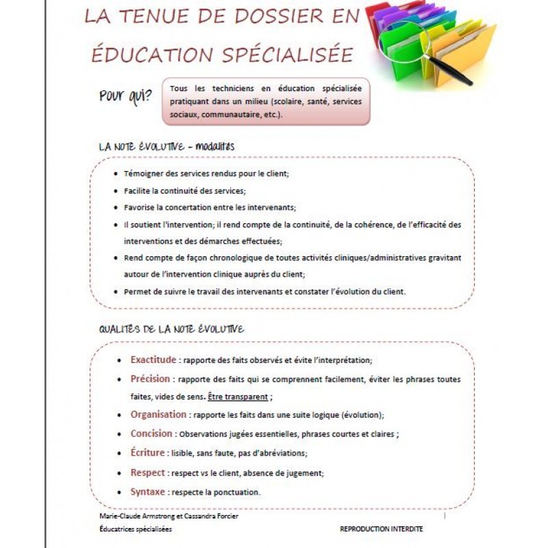 La Tenue De Dossier En Education Specialisee Les Tresors En Education Specialisee